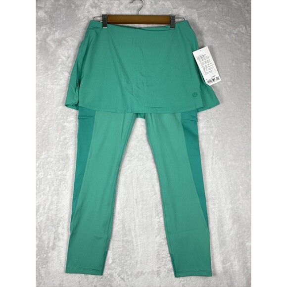 Lululemon‎ 2-in-1 skirt tight Tennis 25” Maldives green NWT RARE size 8